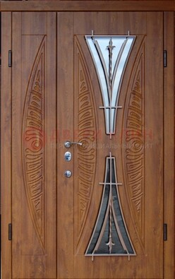 Входная классическая дверь с терморазрывом и МДФ Итальянский орех ДВТ-76 в Хотьково