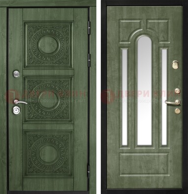 Темная дверь с виноритом и МДФ с зеркалом ДЗ-68 в Хотьково
