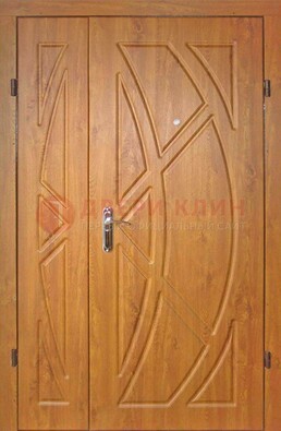 Полуторная металлическая дверь с МДФ золотой дуб ПЛ-17 в Хотьково