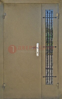 Тамбурная дверь Порошок со стеклом и ковкой ПЛ-20 в Хотьково