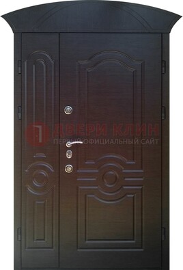 Темная полуторная железная дверь МДФ с узором ПЛ-22 в Саратове
